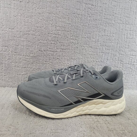 New Balance Fresh Foam 680 V8 Mens Size 12 Grey Running Athletic Sneaker M680LG8 - Picture 1 of 11